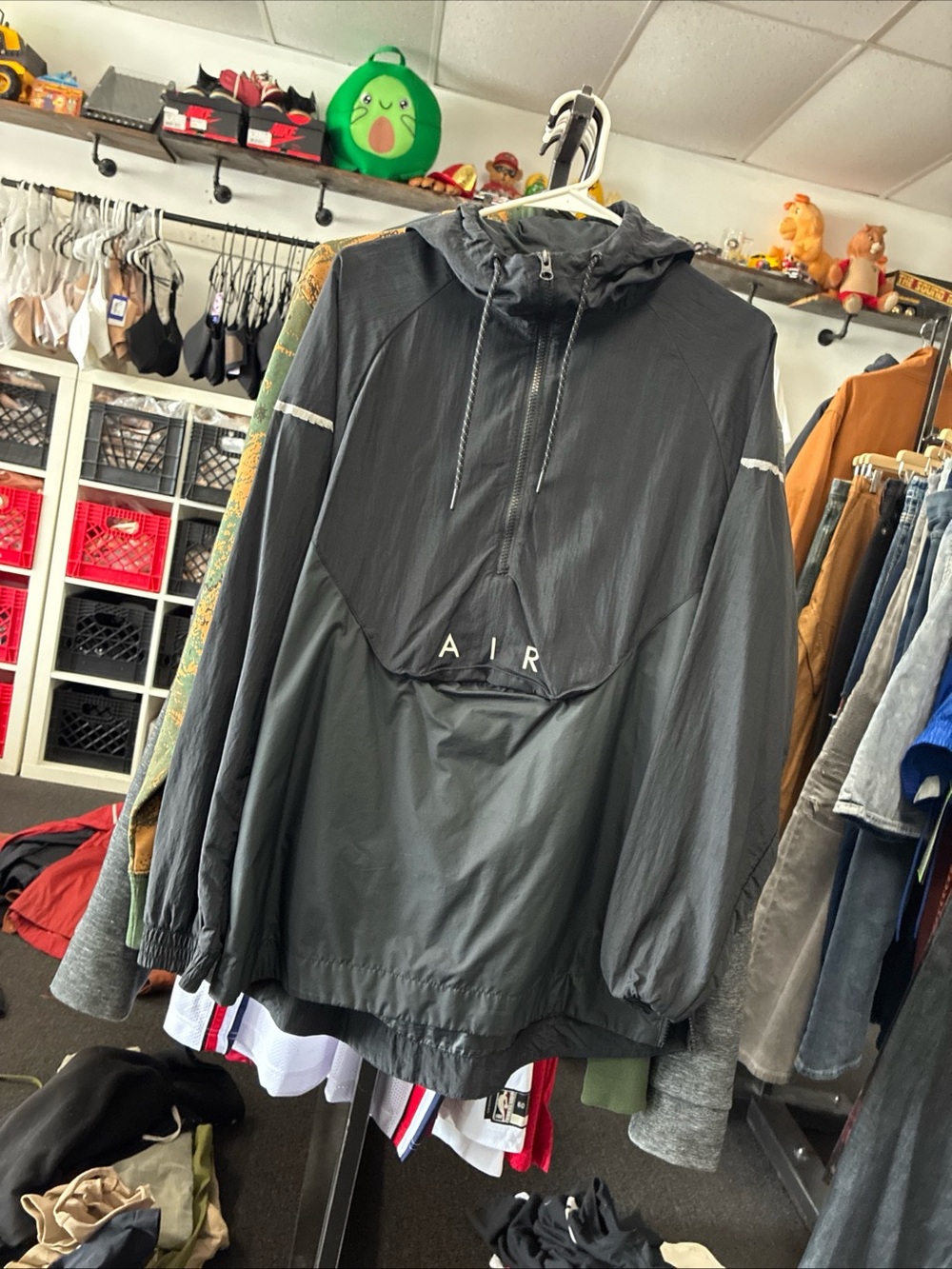 Nike Jacket Men’s Black Air Max 97 Hooded Half Zip Windbreaker Reflective SZ Med